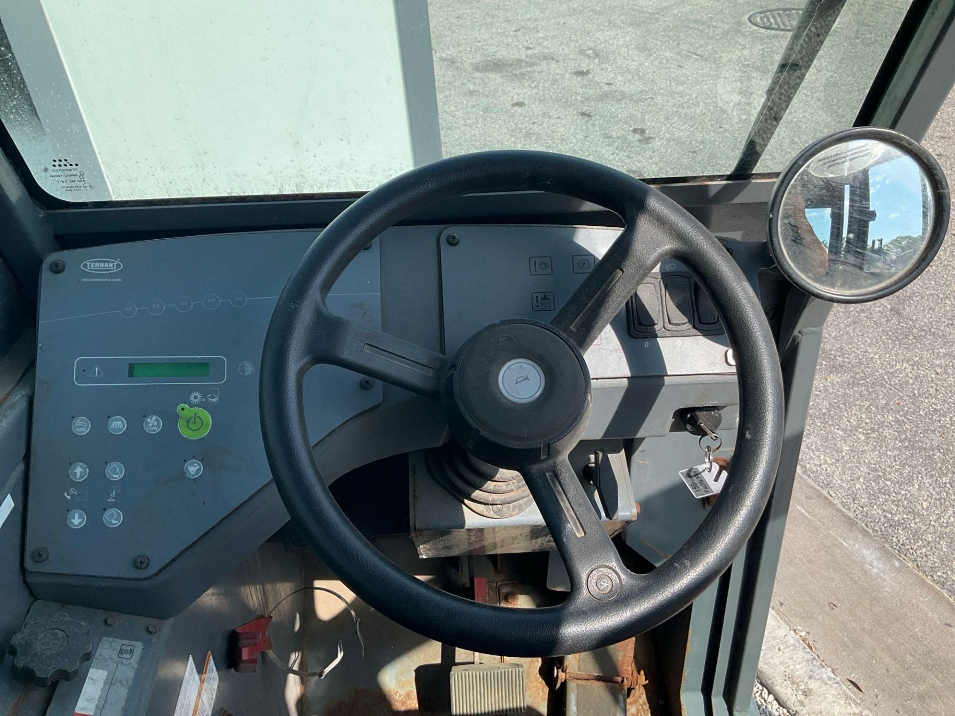 TENNANT RIDE ON SWEEPER MODEL S30, DIESEL, ENCLOSED CAD, TURNS OVER DOES NOT START - Image 10 of 12