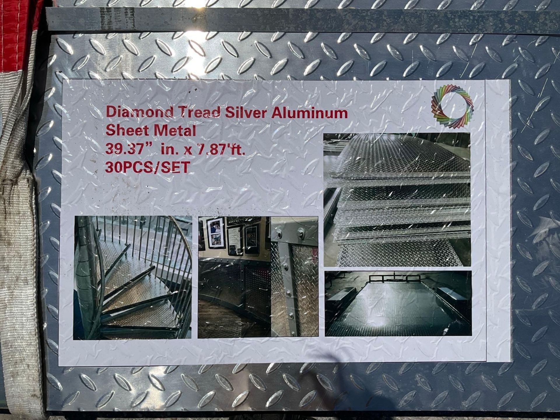UNUSED GALVANIZED STEEL DIAMOND PLATE SHEET METAL, APPROX 39IN X 94IN, APPROX 50PIECES TOTAL ( PL... - Image 4 of 4