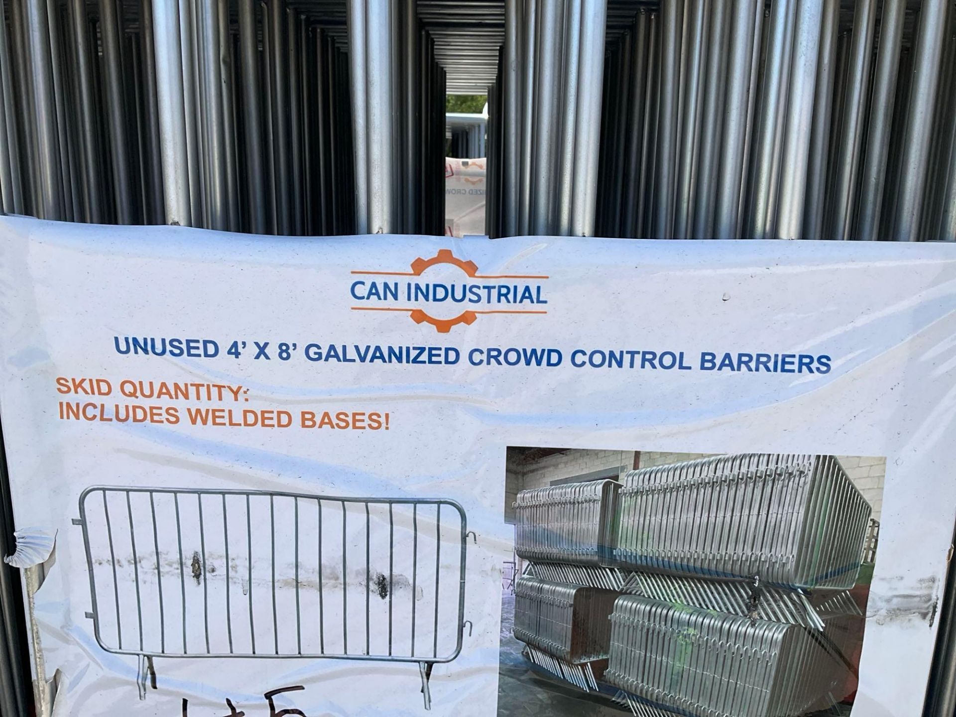 UNUSED 15PCS GALVANIZED CONSTRUCTION SITE / CROWD CONTROL FENCE/BARRICADES, APPROX 4FT x 8FT ( PL... - Image 5 of 5