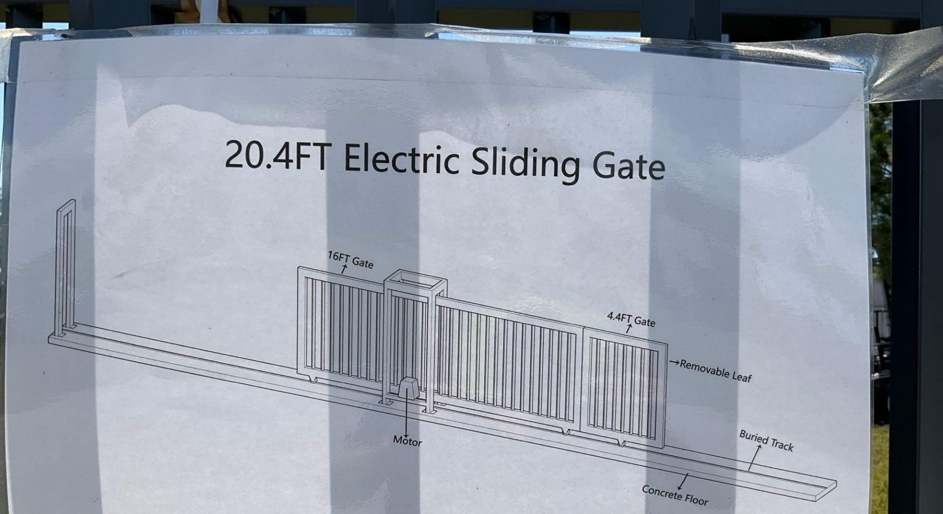 UNUSED 20.4FT ELECTRIC SLIDING GATE, 4.4FT REMOVABLE LEAF,...( PLEASE NOTE STOCK PHOTO USED ) - Image 5 of 9