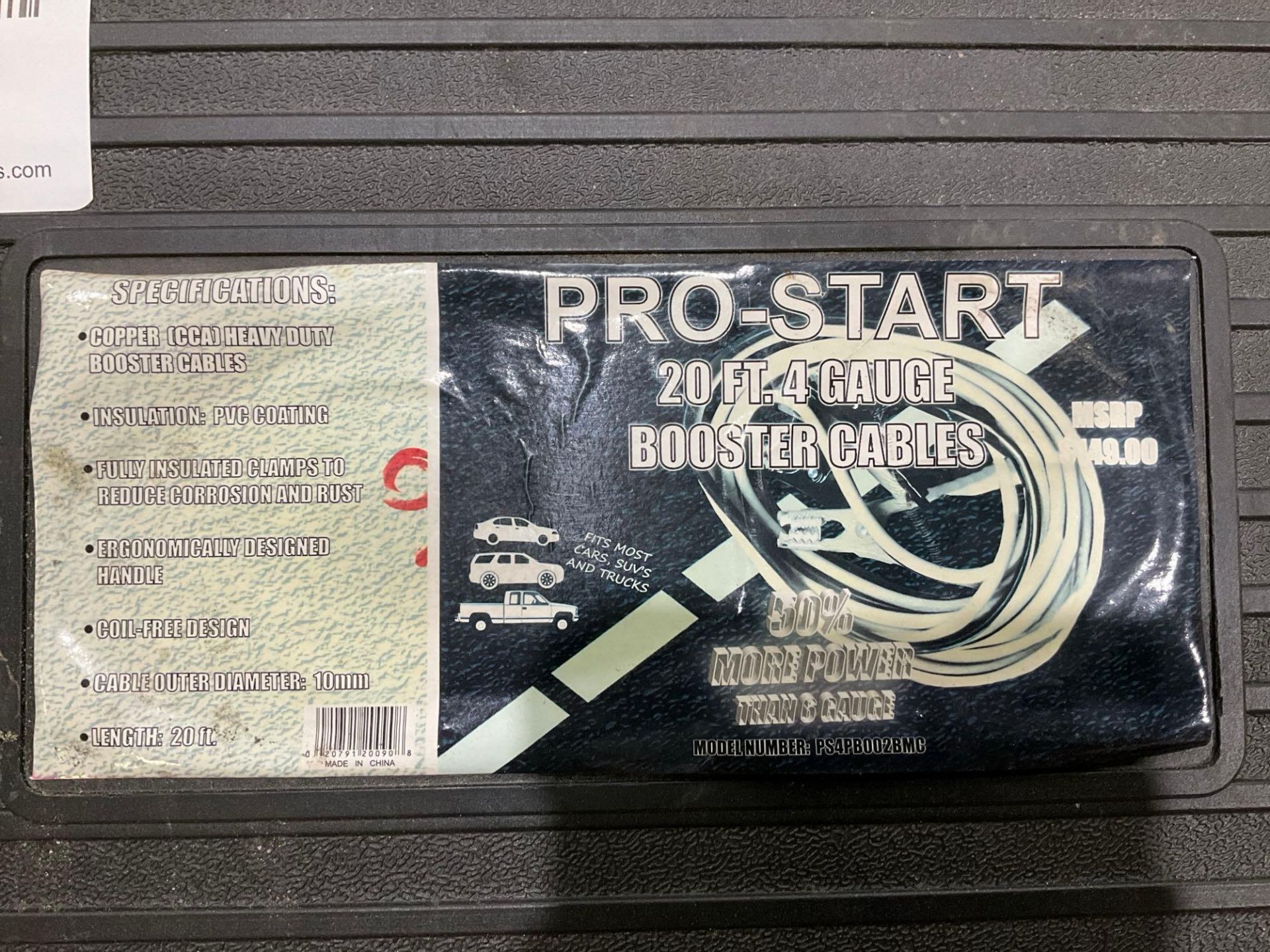 UNUSED PRO-START 20FT BOOSTER CABLES IN CARRYING CASE, 4 GAUGE - Image 4 of 4