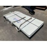 ( 2 ) UNUSED STACK OF METAL SHEET, APPROX 39IN W x 8FT L , APPROX 60 PIECES WITH METAL FORKLIFT P...