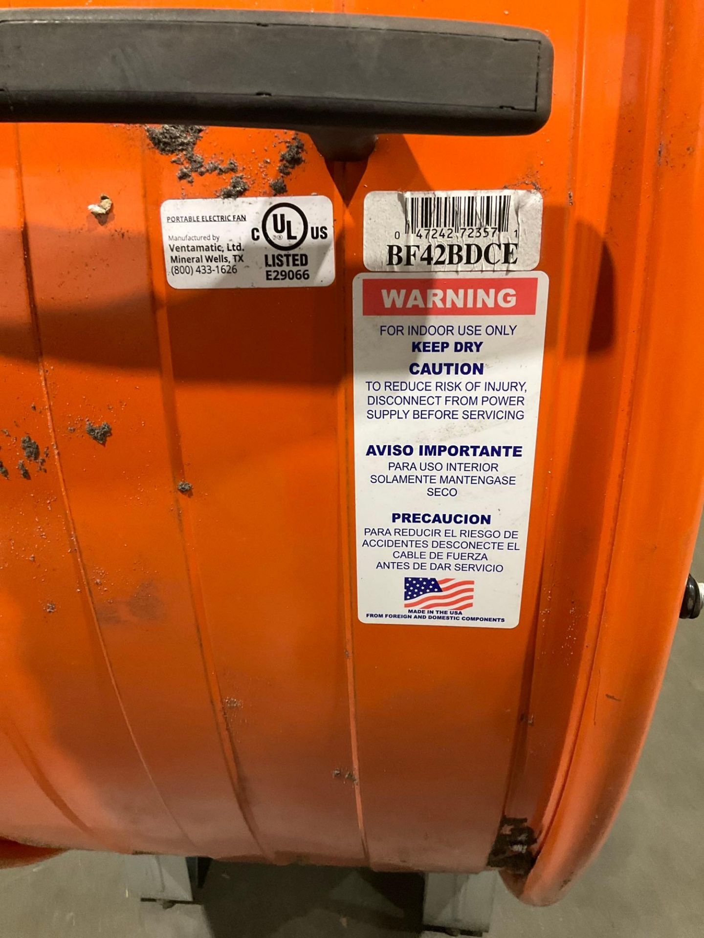 UNUSED 42" COMMERCIAL ELECTRIC PORTABLE BARREL FAN - Image 8 of 8