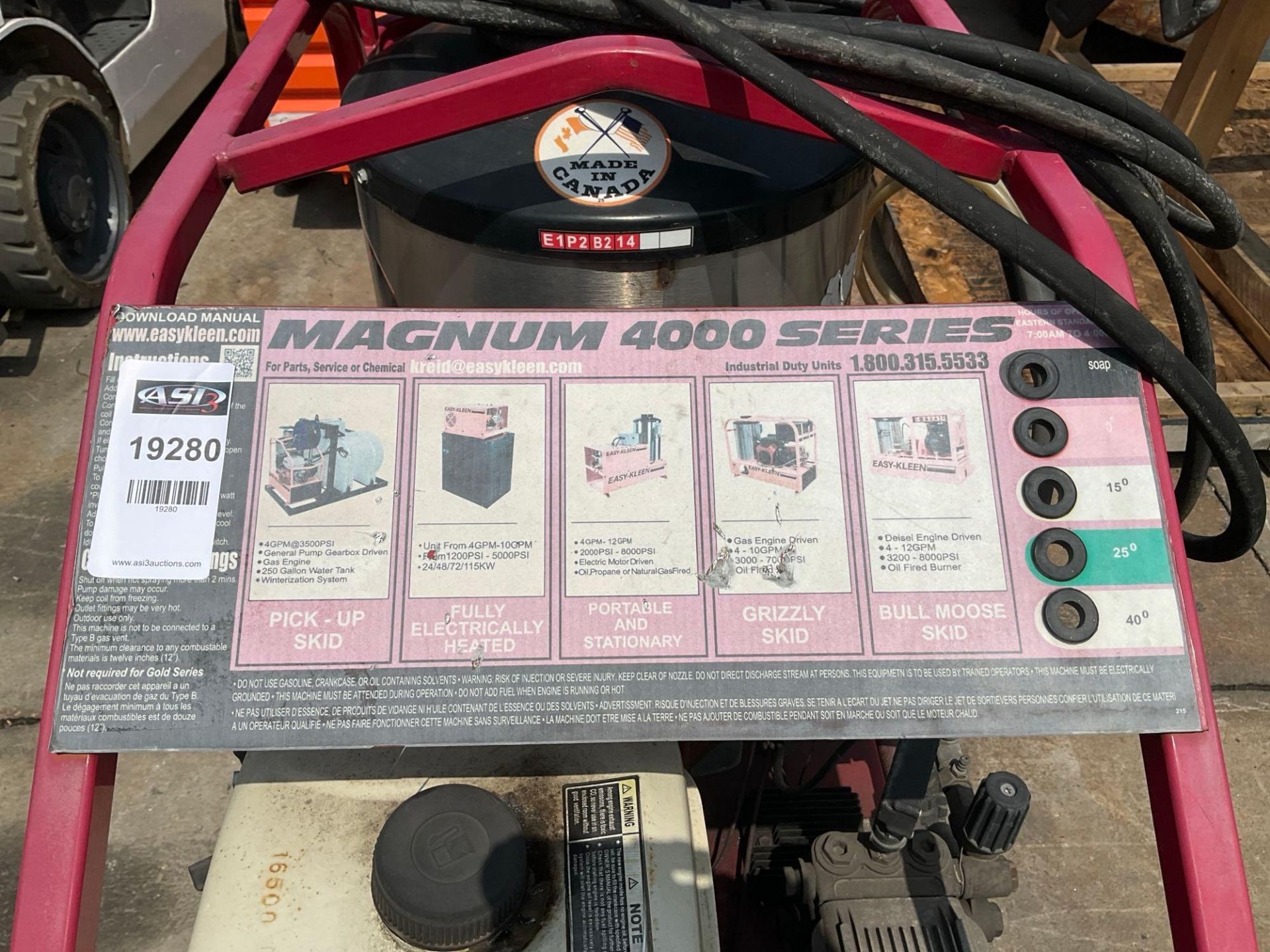 MAGNUM 4000 SERIES GOLD HOT WATER PRESSURE WASHER,DIESEL GAS POWER, ELECTRIC START, APPROX 4000PSI - Image 8 of 10