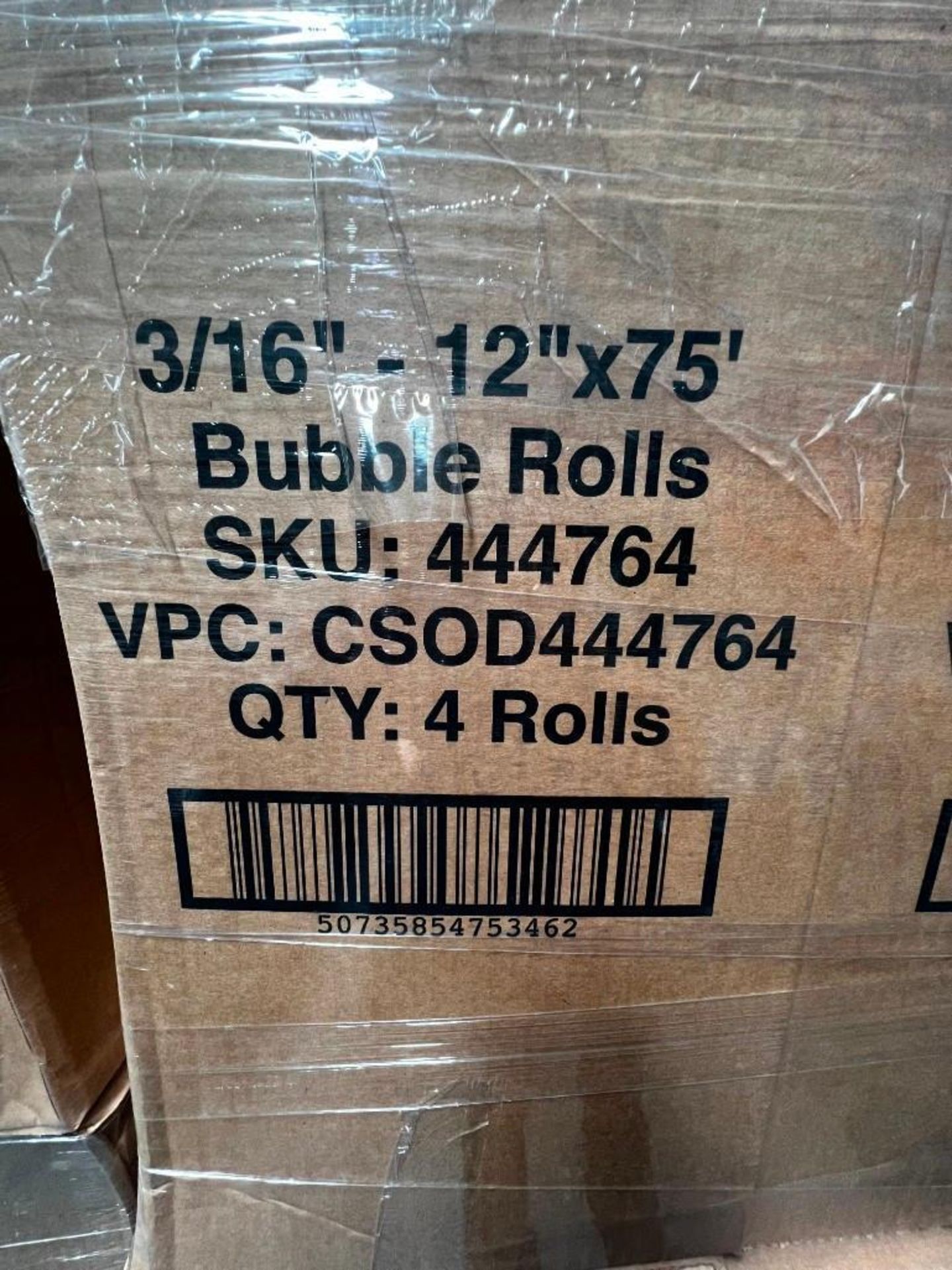 ONE STACK OF 75' x 12" x 3/16" BUBBLE WRAP ROLLS, APPROX 48 ROLLS PER STACK - Image 2 of 2