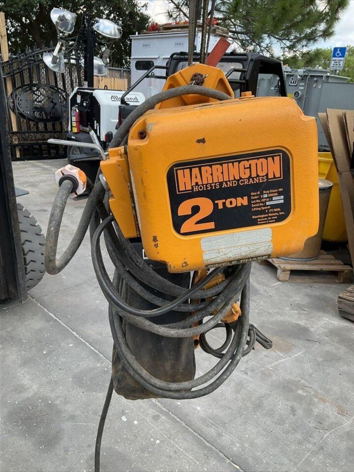 HARRINGTON SN ER020L EP1A-1CSY5395 CHAIN HOISTS 2 TON SIZE D 7FT PER MIN - Image 3 of 9