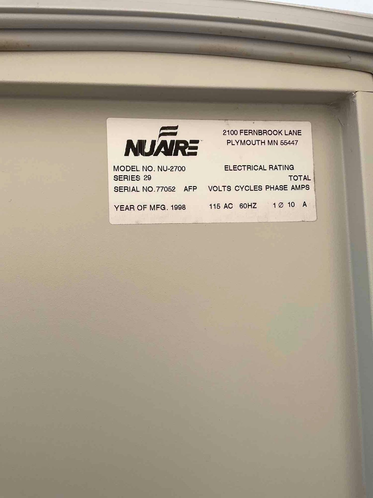 NUAIRE LABORATORY REFRIGERATOR MODEL NU-2700 - Image 5 of 6