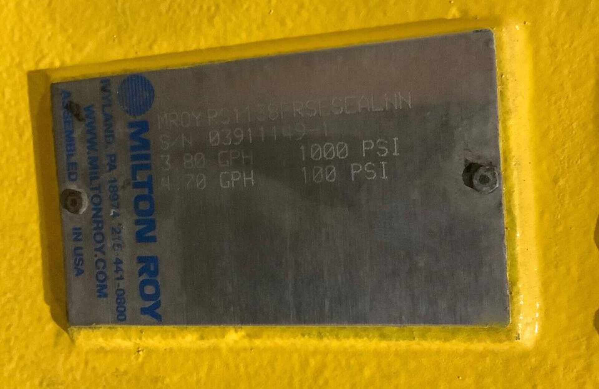 MILTON ROY RS11383XSESEALNN CHEMICAL INJECTION PUMP - Image 6 of 10