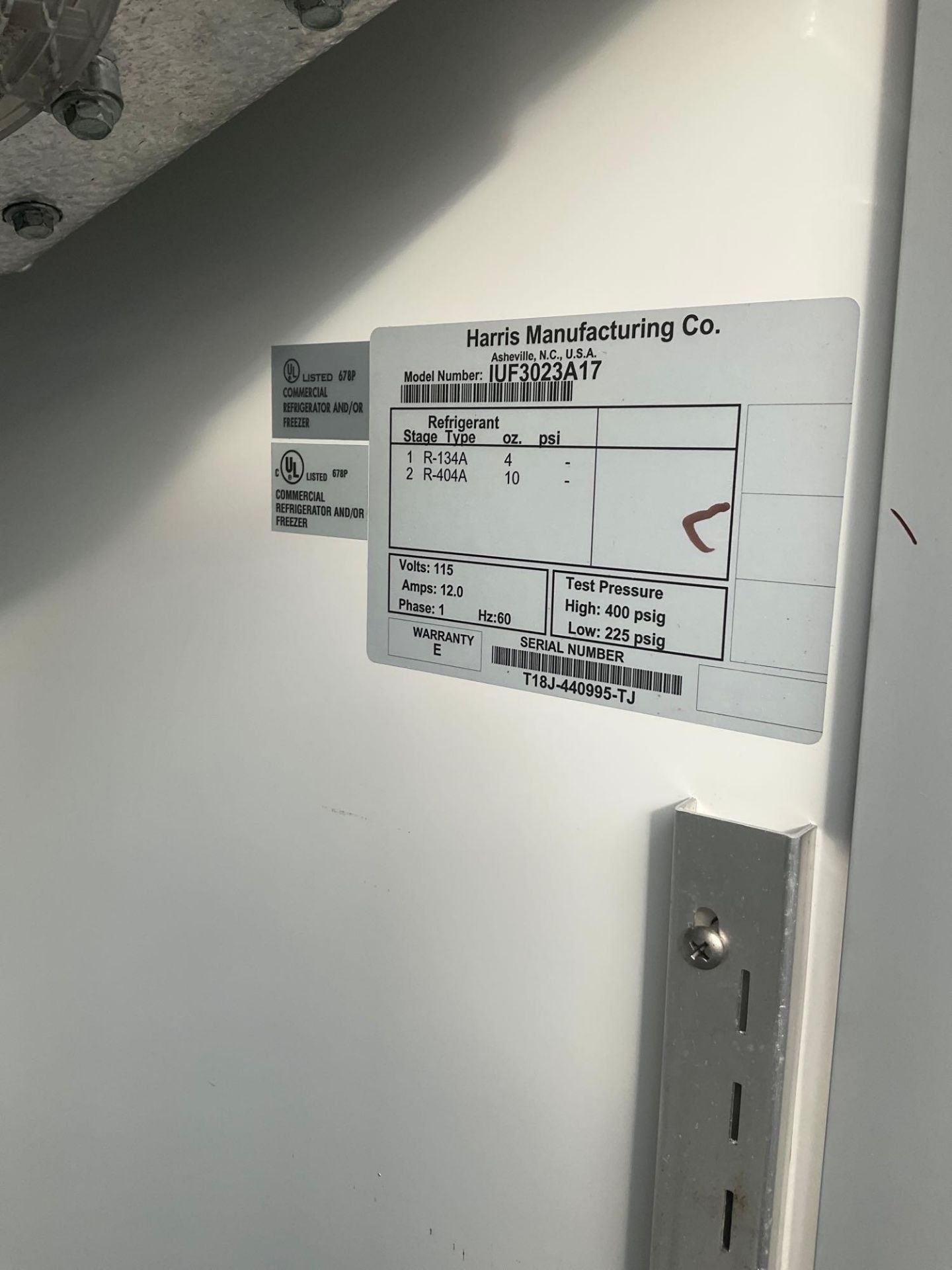 PUFFER HUBBARD LABORATORY REFRIGERATOR MODEL IUF3023A17 - Image 3 of 4