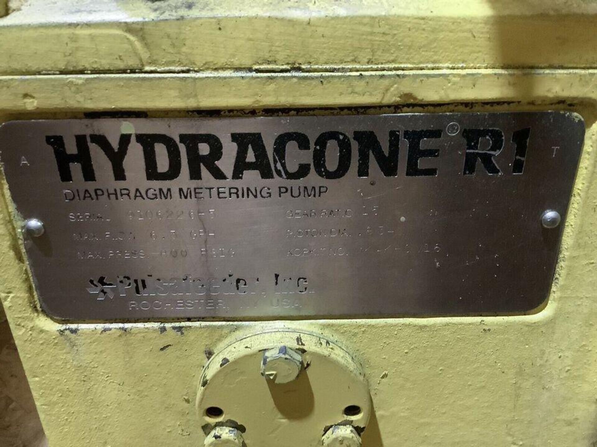 HYDRACONE R1 DIAPHRAGM METERING PUMP W/ BALDOR MOTOR - Image 8 of 11