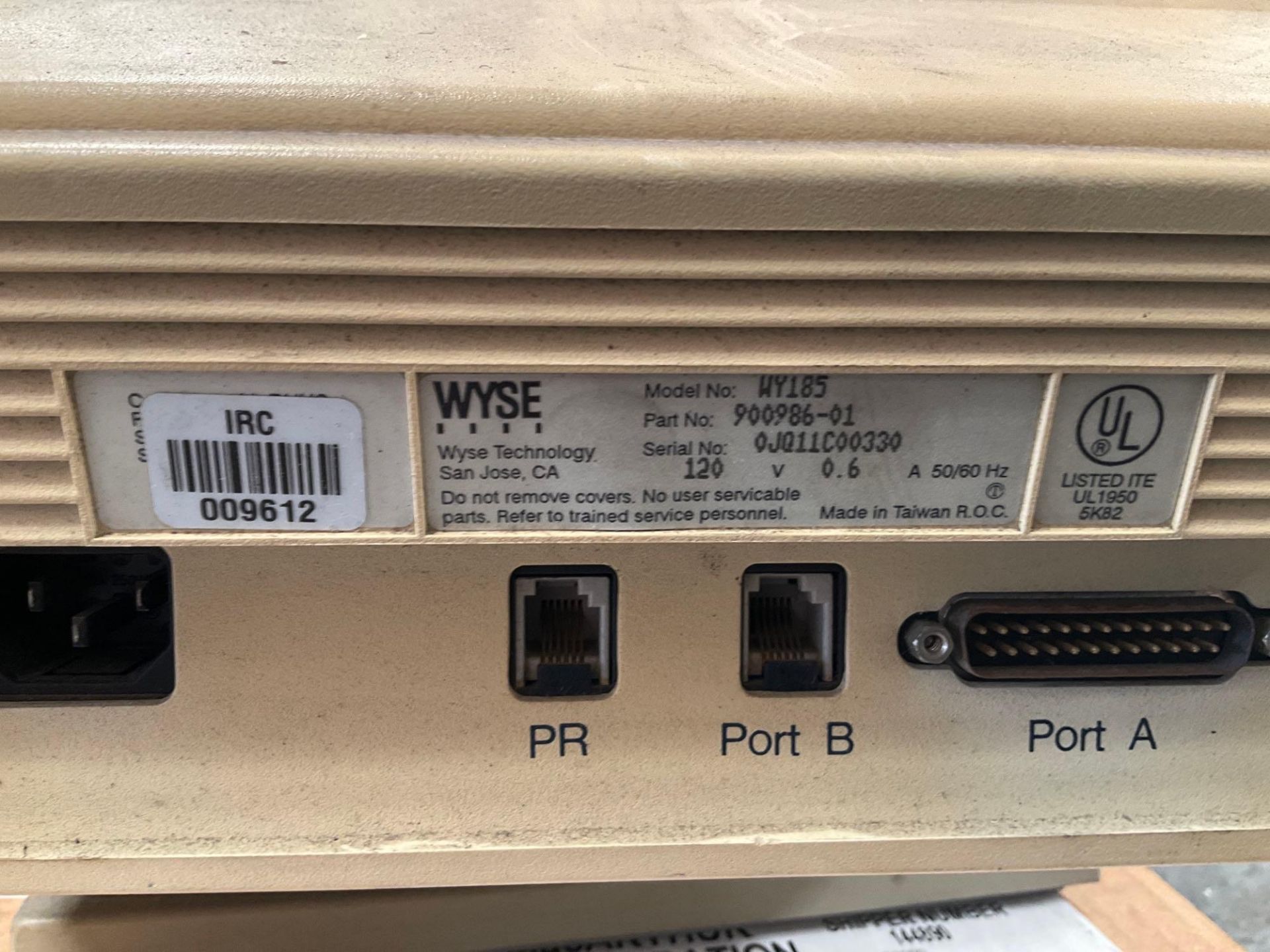 WYSE COMPUTER MONITOR MODEL WY185 PART NUMBER 900986-01, WYSE COMPUTER MONITOR MODEL WY150 PART - Image 5 of 16
