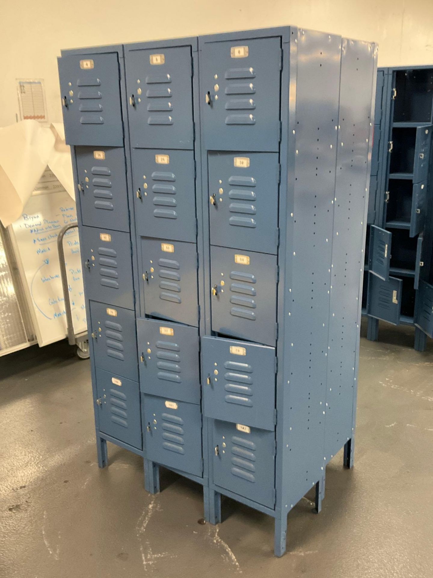 ( 2 ) 15 LOCKER CABINETS (15 LOCKERS PER CABINET), APPROX 36" W x 12" L x 66" T - Image 2 of 4