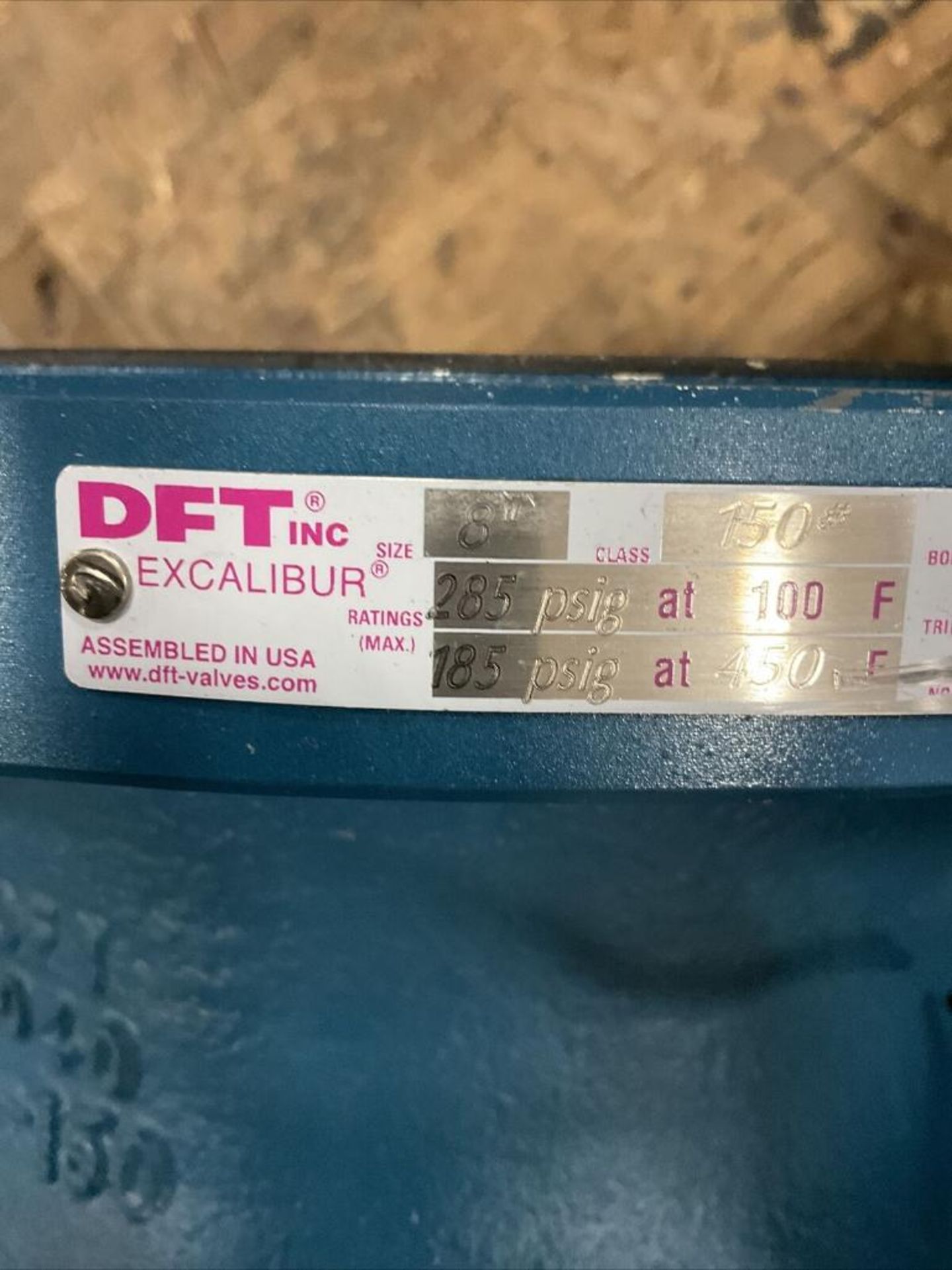 (1) DFT EXCALIBUR 222O1A4A3 CHECK VALVE 8? 150 LB 285PSIG 373- IT'S BLUE VALVE... - Image 4 of 11