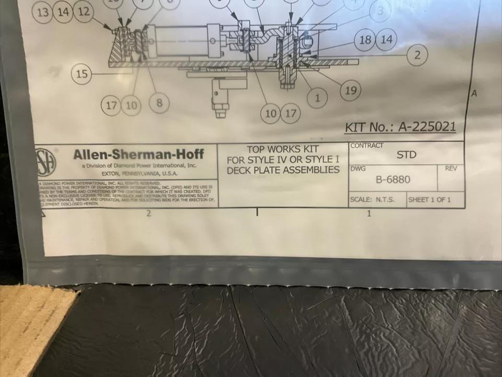 ( 15 ) ALLEN SHERMAN HOFF A-225021 TOP WORKS KIT FOR STYLE VI OR I DECK PLATE ASSEM (STOCK PHOTOS); - Image 8 of 22