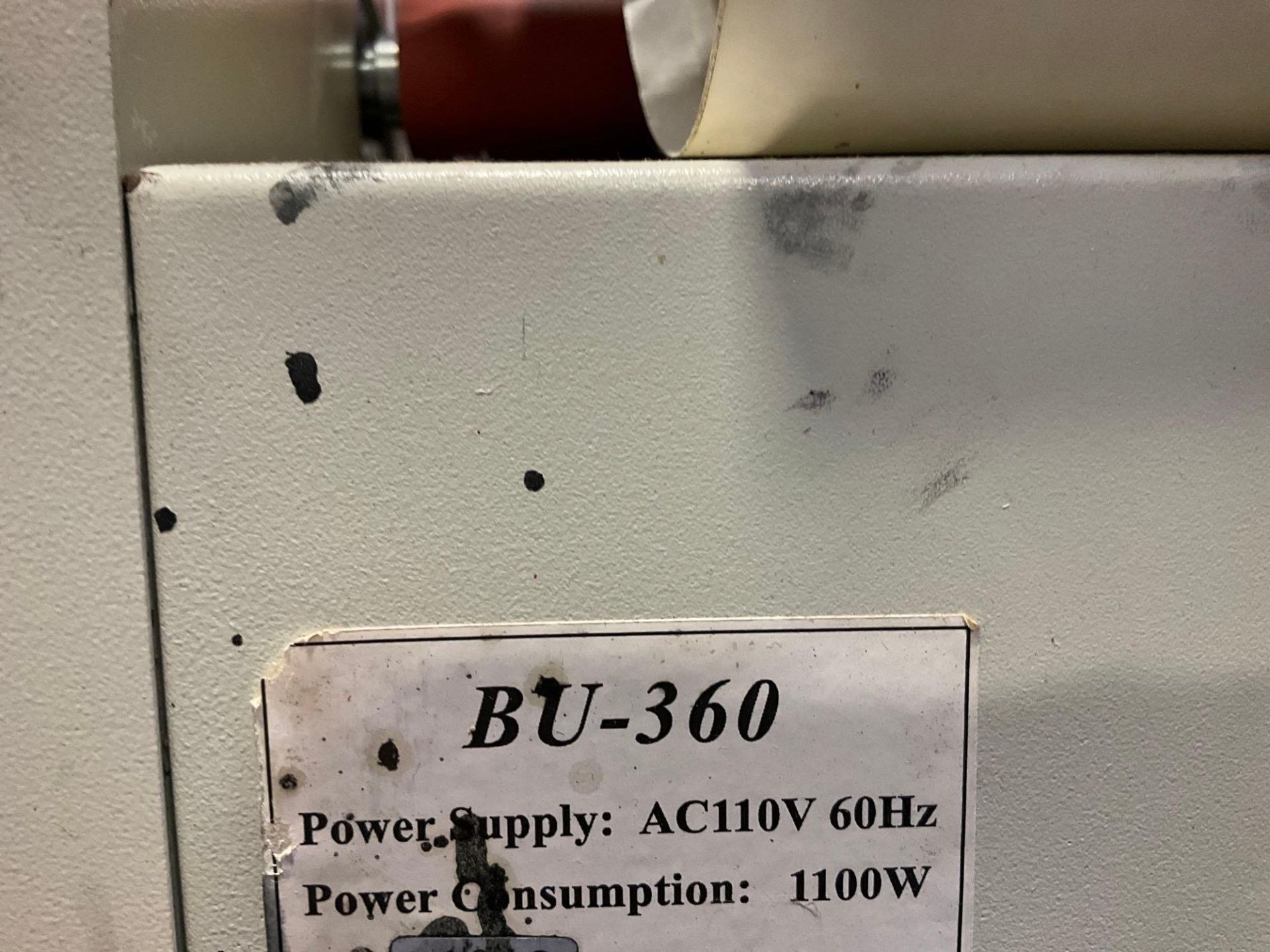 BU-360 LAMINATOR, ELECTRIC, APPROX POWER SUPPLY AC 110V, APPROX POWER CONSUMPTION 1100W, POWERS O... - Image 7 of 7