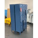 ( 2 ) 15 LOCKER CABINETS (15 LOCKERS PER CABINET), APPROX 36" W x 12" L x 66" T