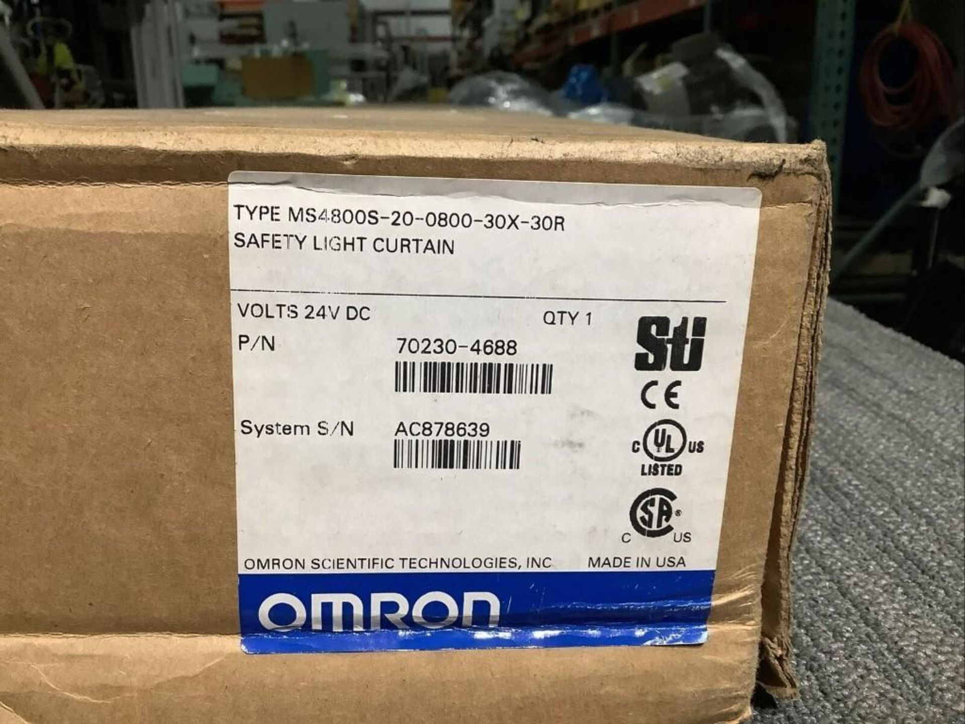 OMRON MS4800S-20-0800-30X-30R LIGHT CURTAIN EMITTER AND RECEIVER - Image 7 of 9