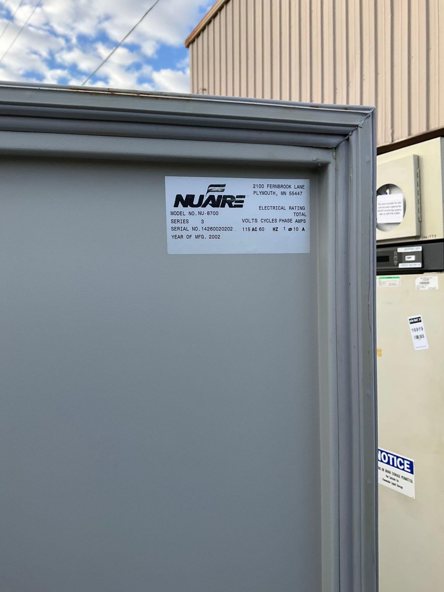 NUAIRE LABORATORY REFRIGERATOR MODEL NU-8700 - Image 3 of 3