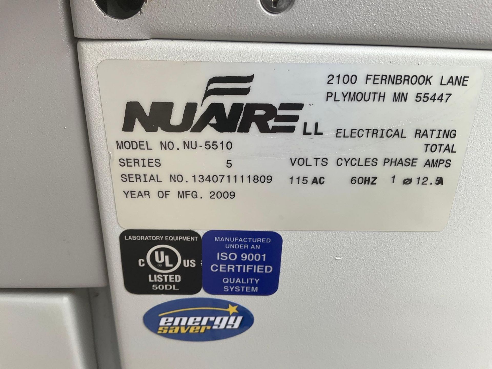 NUAIRE LABORATORY REFRIGERATOR MODEL NU-5510 - Image 6 of 6