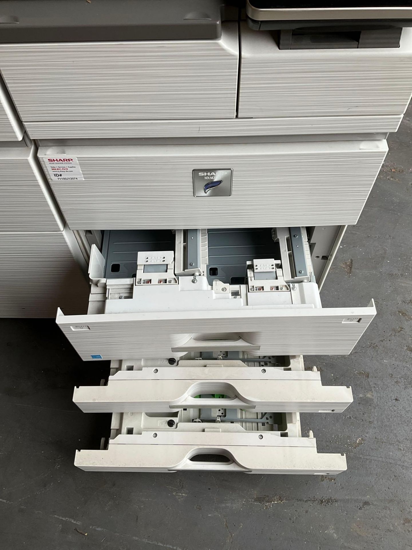 SHARP PRINTER DIGITAL MULTIFUNCTIONAL SYSTEM MODEL MX-M7570; SHARP FINISHER MODEL MX-FN34 - Image 9 of 16