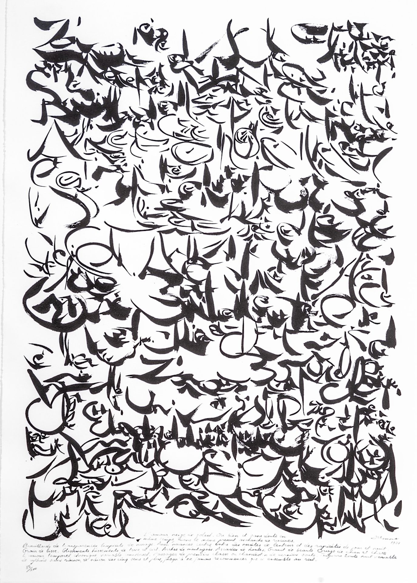 Christian Dotremont (1922-1979), 'L'Amour, neige de soleil', 1977, lithograph, Ndeg 85/100 90 x 62 c