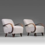 A pair of Mid-century Armchairs by Jindrich Halabala, 1950s 83 x 68 x 87 cm. (32.6 x 26.7 x 34 1/4 i