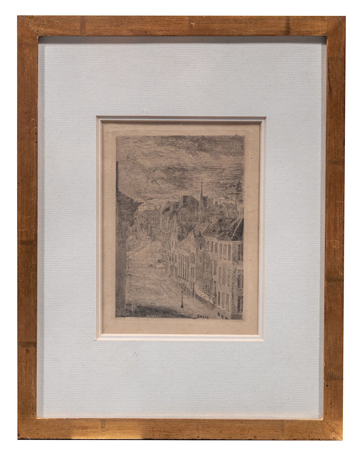 James Ensor (1860-1949), 'Van Iseghem Boulevard te Oostende' (1889), etching and drypoint on simili - Image 2 of 5