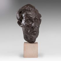 Oscar Jespers (1887-1970), the bust of painter Walter Stevens, 1916, patinated bronze, Ndeg 6/8, H 3