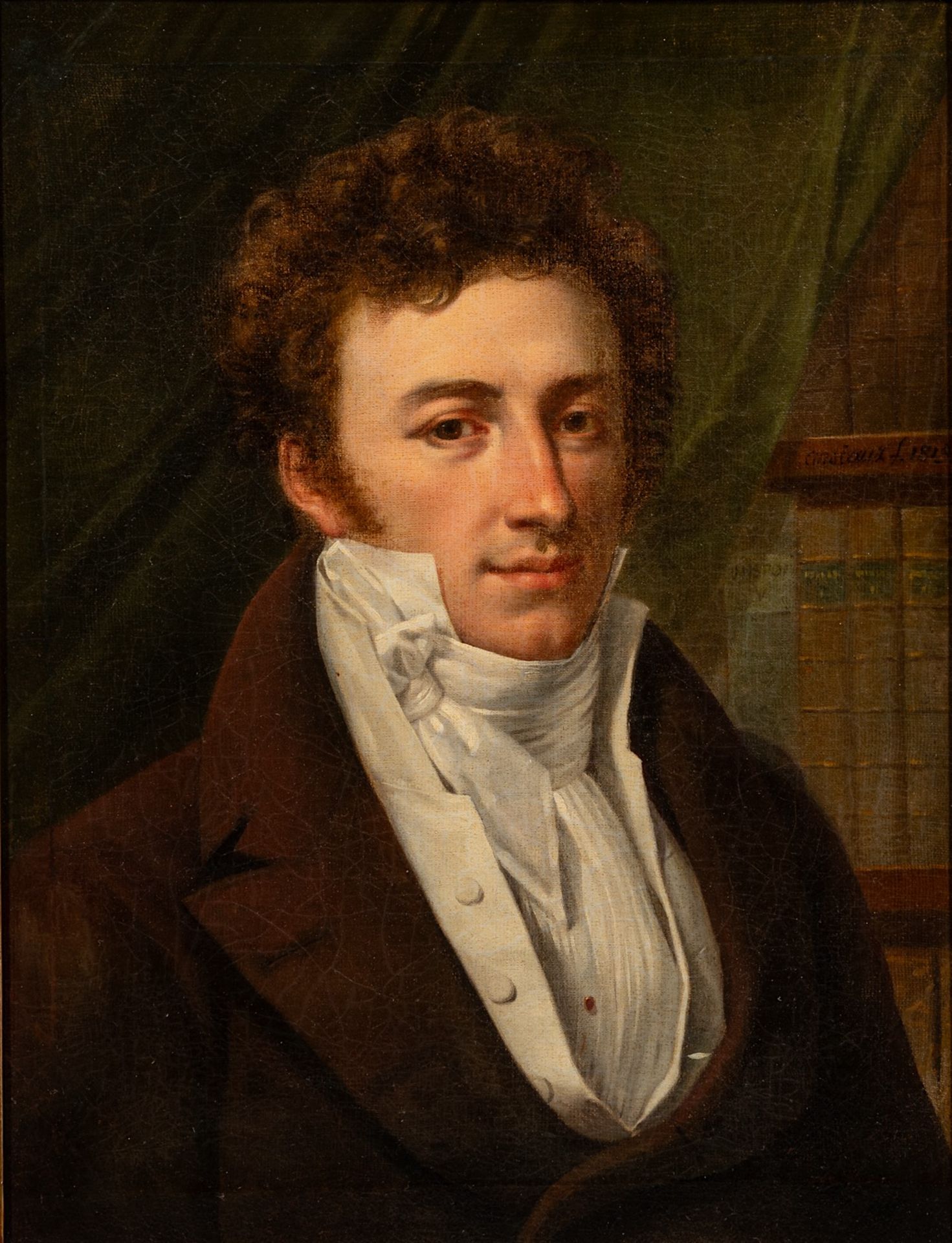 Antoine Ansiaux (1764-1840), portrait of a proud well-read man, 1815, oil on canvas 70 x 54 cm. (27.