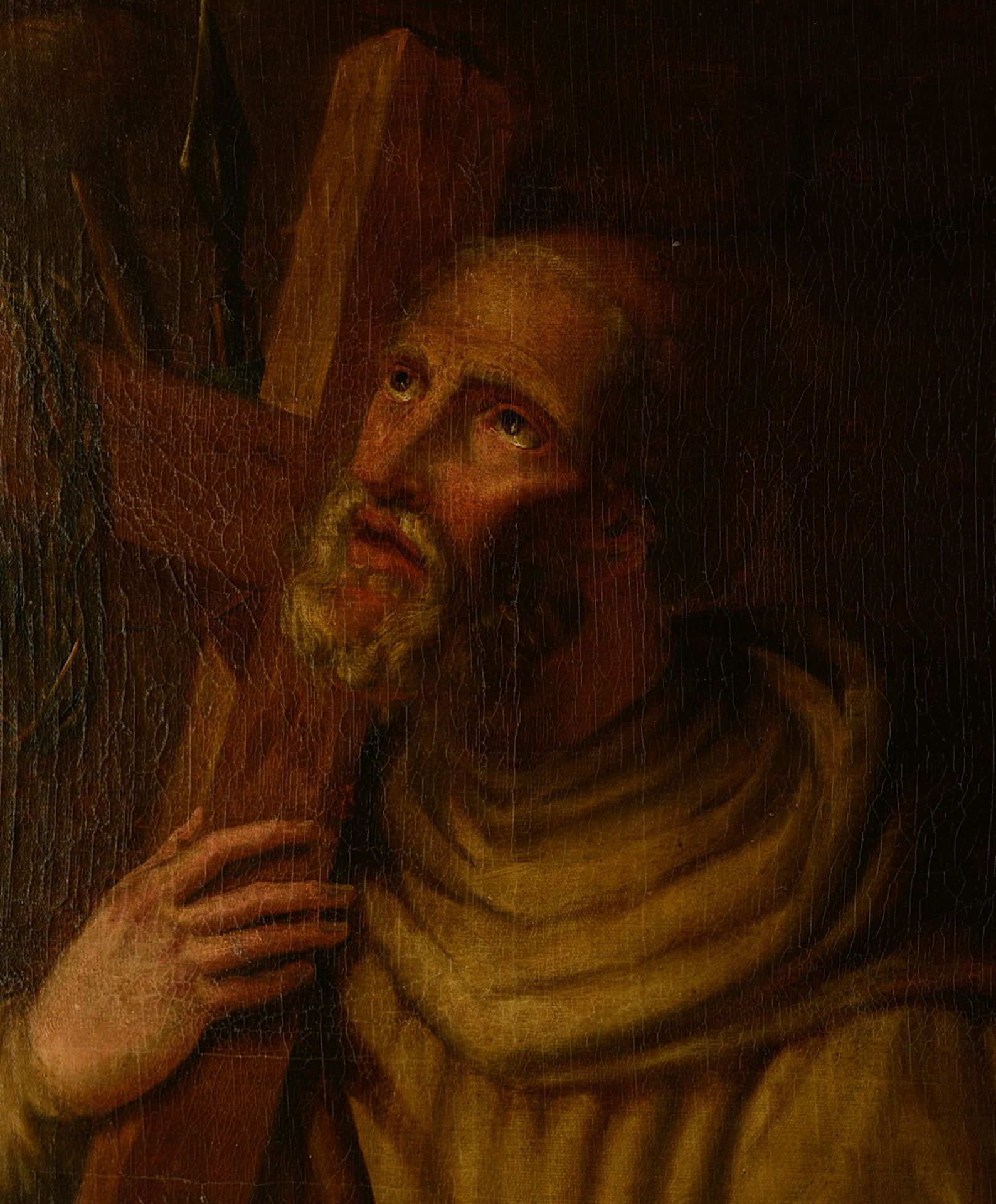 A Friar Minor depicted as a martyr, 17thC, oil on canvas, 80 x 100 cm - Image 4 of 9