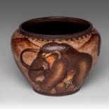 A rare Art Deco Boch Freres Keramis mammoth vase, designed by Charles Catteau, H 20 cm