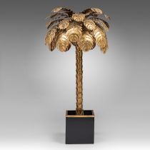 A vintage Maison Jansen gilt brass palm tree lamp, H 143 Cm