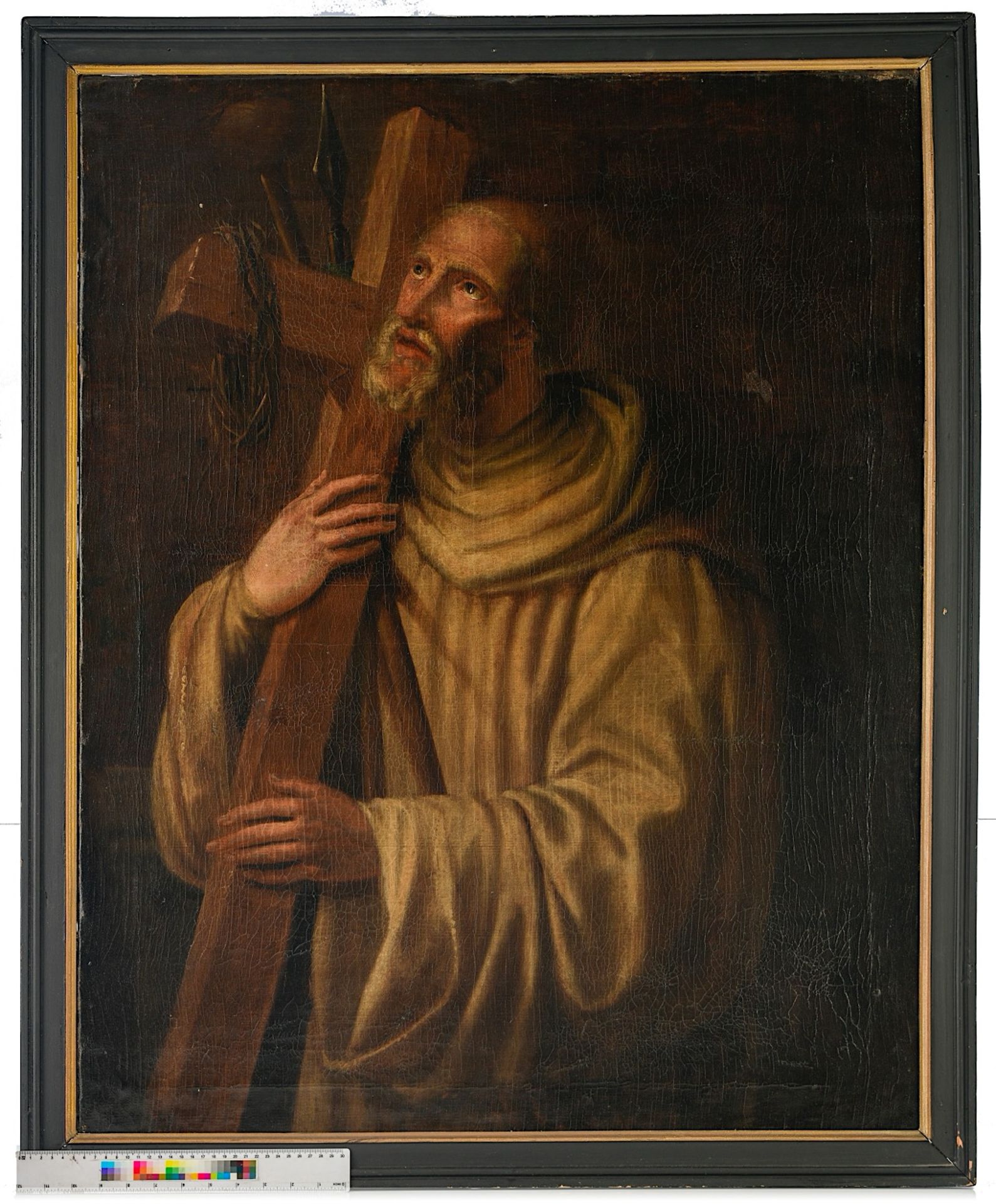 A Friar Minor depicted as a martyr, 17thC, oil on canvas, 80 x 100 cm - Bild 9 aus 9