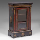 A Napoleon III Boulle work display cabinet by Hippolyte-Edme Pretot (1812-1855), H 111 - W 73,5 - D