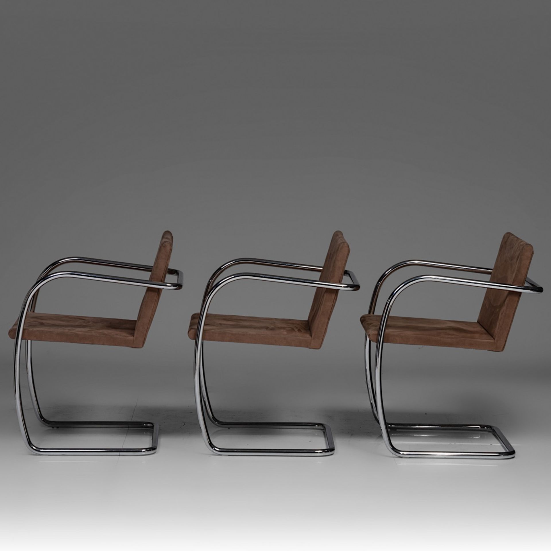 A set of 6 tubular Brno chairs by Ludwig Mies van der Rohe for Knoll, marked, H 78 - W 55 cm - Image 10 of 17