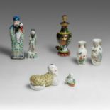 A collection of various Chinese porcelain ware and a cloisonne enamelled vase, late 19thC/20thC, tal
