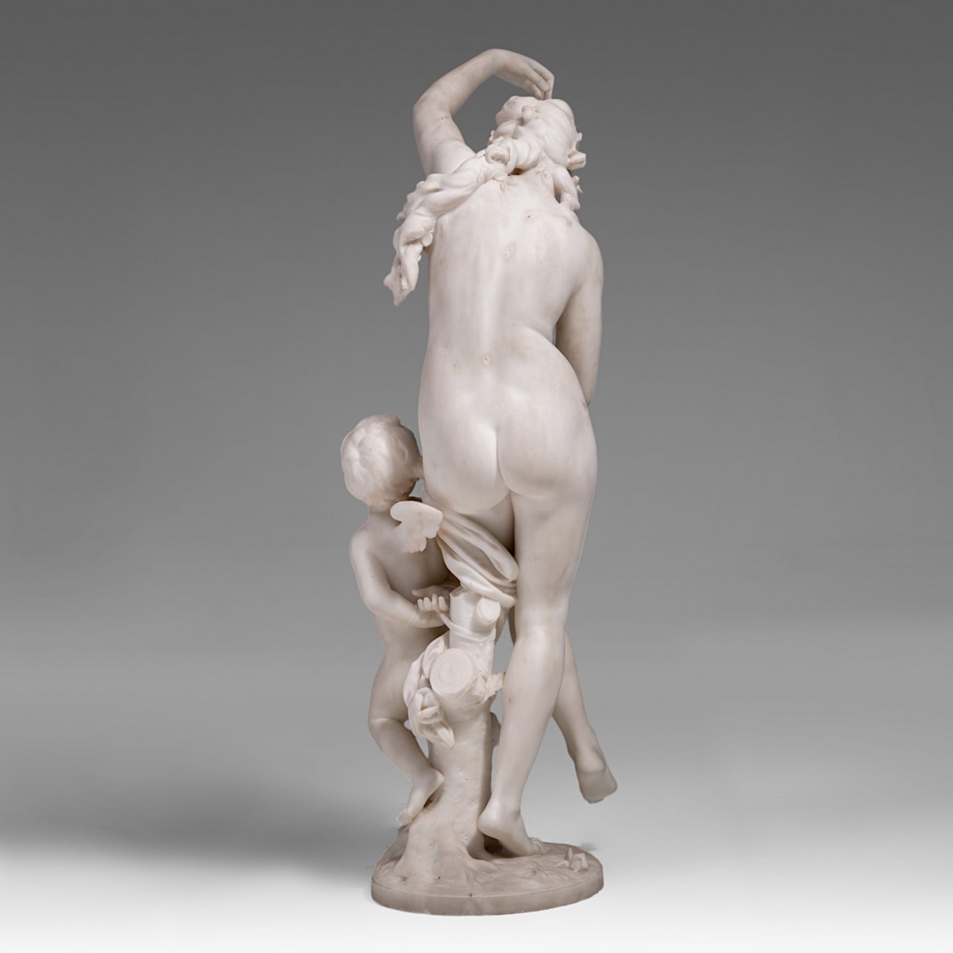 Emile Andre Boisseau (1842-1923), Venus and Amor, Carrara marble, H 99,5 cm - Bild 4 aus 9