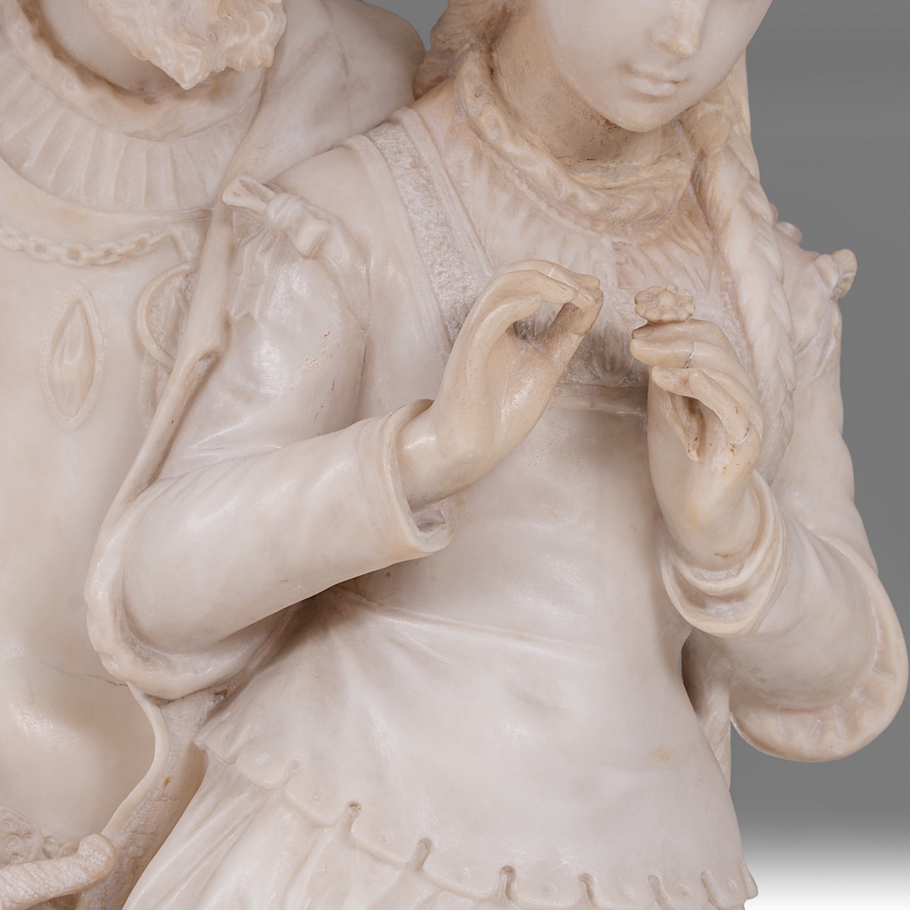 Pietro Bazzanti (c. 1823-1874), alabaster sculpture of two lovers, H 85 cm - Image 13 of 13