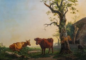 Wilhelm Melchior (1817-1860), cows in the meadow, 1837, oil on canvas 67 x 95 cm. (26.3 x 37.4 in.),