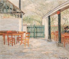 Louis Thevenet (1874-1930), 'Terras te Drogenbos', 1916, oil on canvas 60 x 70 cm. (23.6 x 27.5 in.)