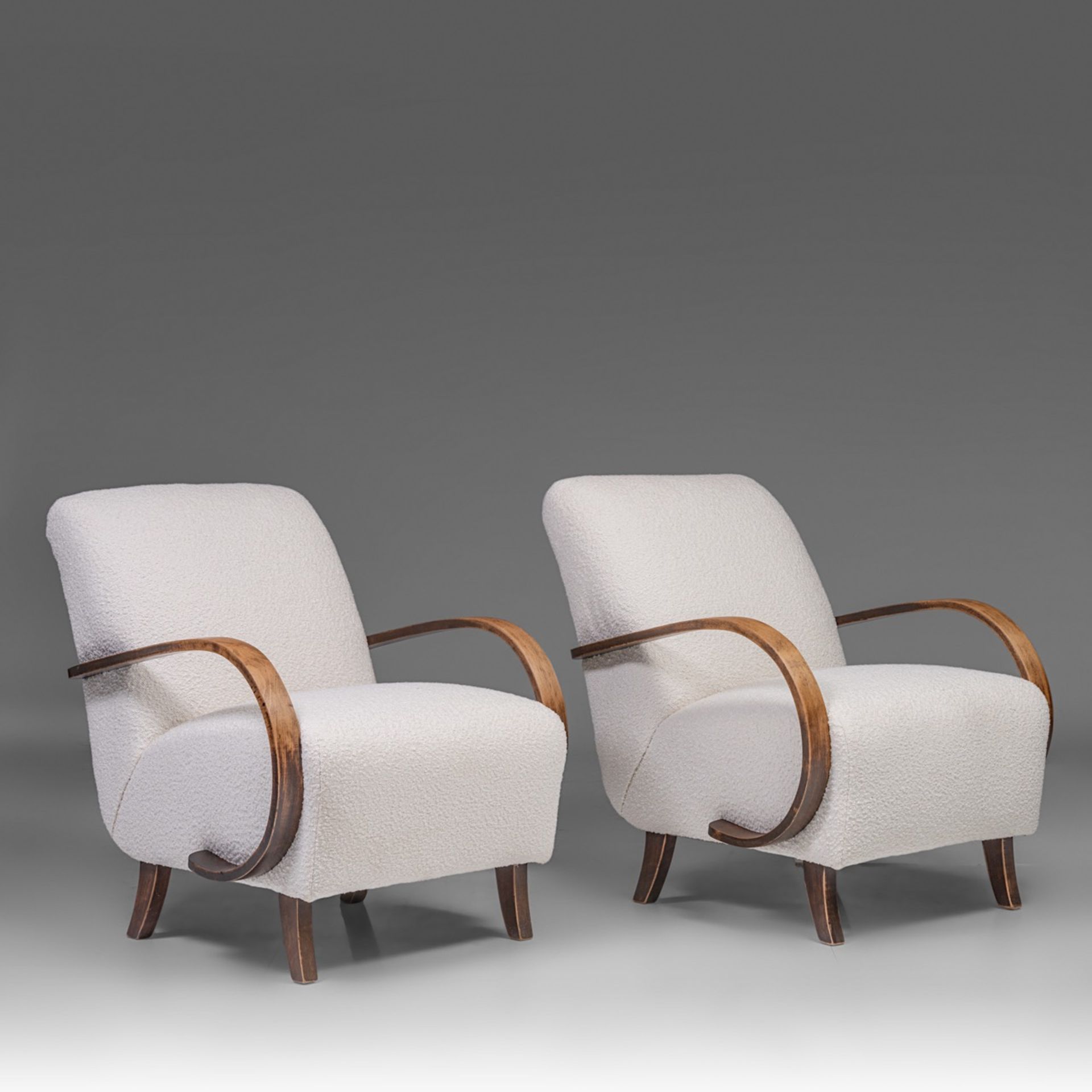 A pair of Mid-century Armchairs by Jindrich Halabala, 1950s 83 x 68 x 87 cm. (32.6 x 26.7 x 34 1/4 i - Image 2 of 13