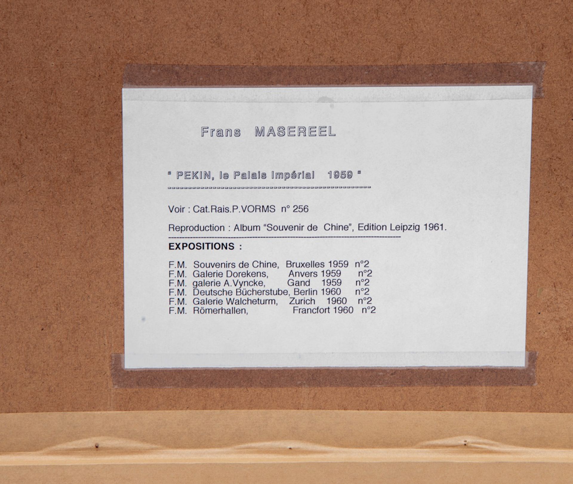 Frans Masereel (1889-1972), 'Pekin, Palais Imperial, un Lion de Bronze', 1959, oil on paper 49 x 62 - Image 5 of 8