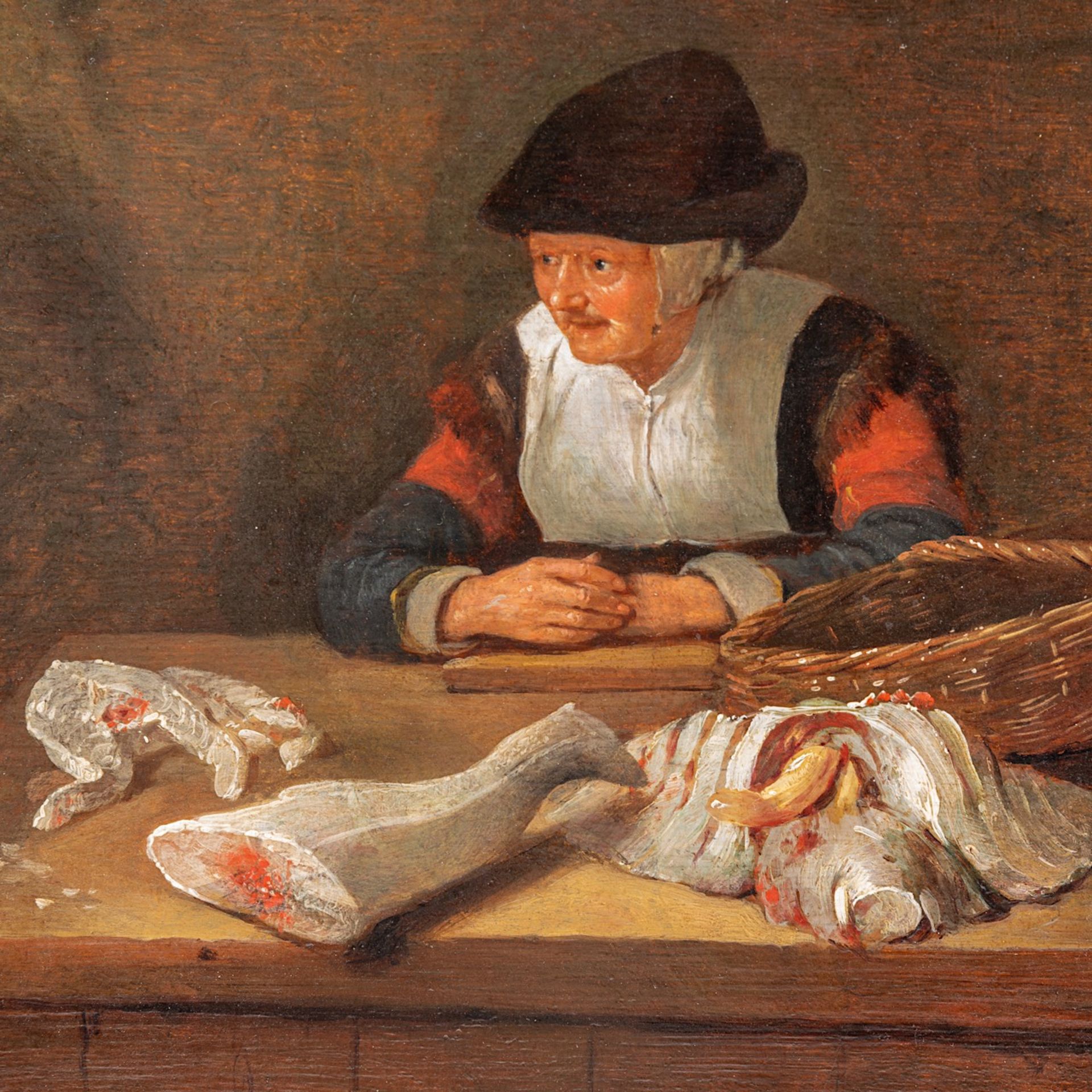 Quirin Gerritz. Van Brekelenkam (1622-1668), the fish vendor, 1661, oil on oak 28 x 24.5 cm. (11.0 x - Bild 6 aus 6