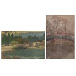 Two shin hanga prints by Hiroshi Yoshida (1876-1950), framed 52x38 cm / 43,5x53,5 cm