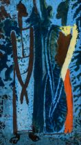 Floris Jespers (1889-1965), Congolese ladies, eglomise 34 x 21 cm. (13.3 x 8.2 in.), Frame: 48 x 35