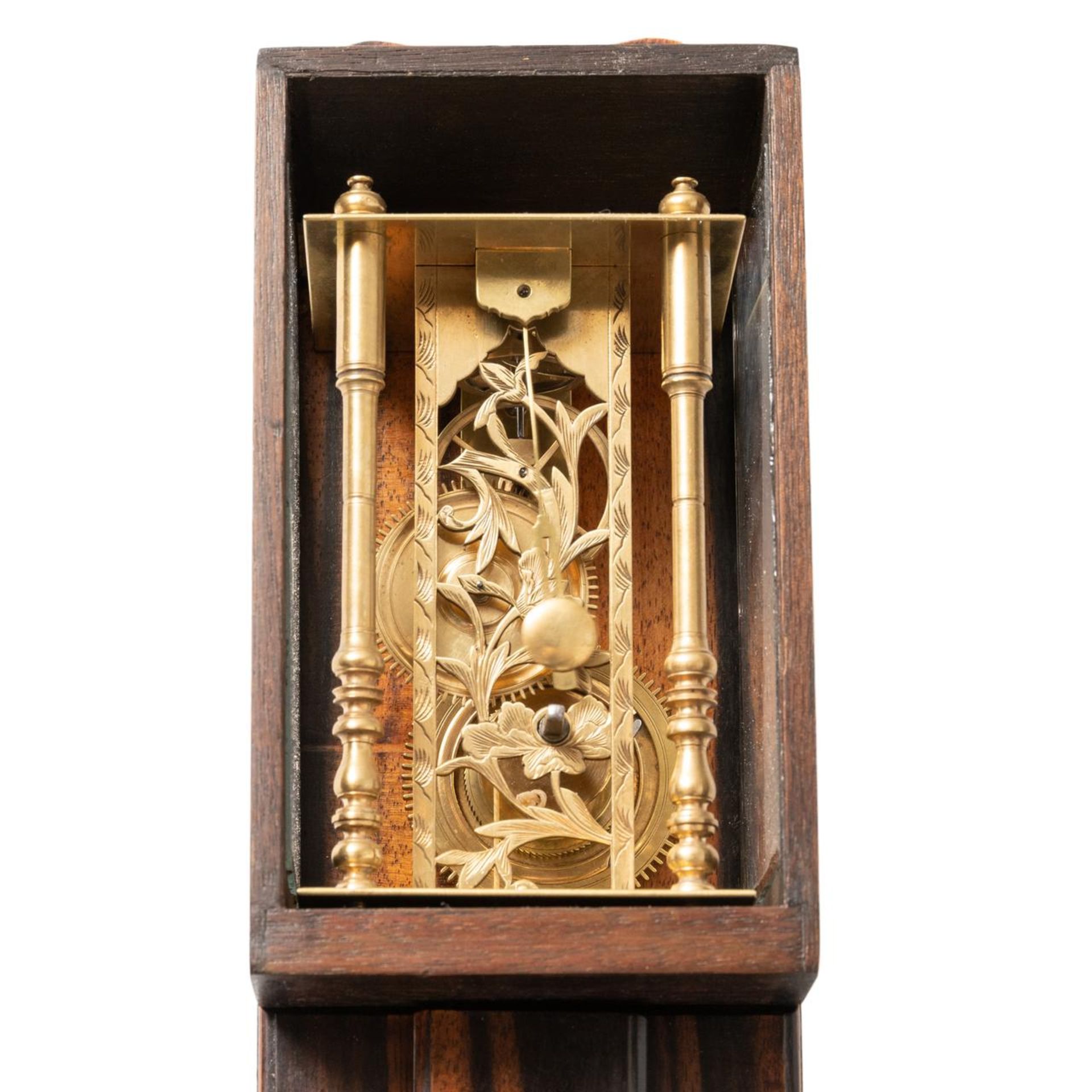 An elegant late Edo / 19thC Japanese Shaku-dokei Pillar Clock, H 70 - W 8,3 cm - Bild 6 aus 9