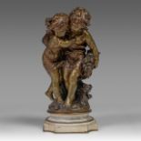 Auguste Moreau (1834-1917) allegory of summer, patinated bronze on a marble base, H 68 cm (total)