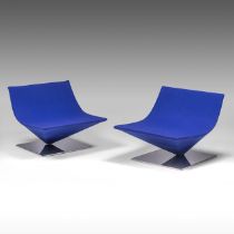Two elegant high-end design chairs by Piergiorgio Cazzangia for MDF Italia (2004), H 64 - W 80 cm
