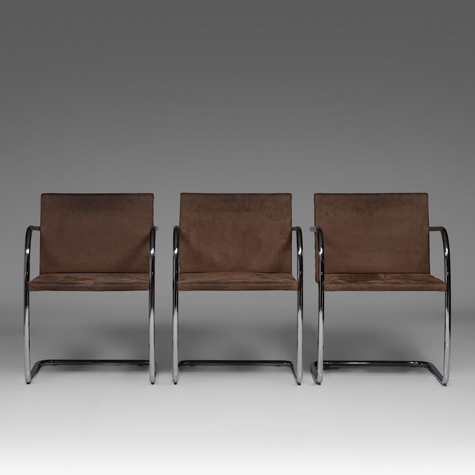 A set of 6 tubular Brno chairs by Ludwig Mies van der Rohe for Knoll, marked, H 78 - W 55 cm - Image 9 of 17