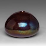A minimalistic brown glazed ceramic vase by Rogier Vandeweghe for Amphora, H 22,5 - dia 30 cm